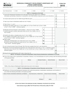 Nebraska Community Development Assistance Act Form CDN