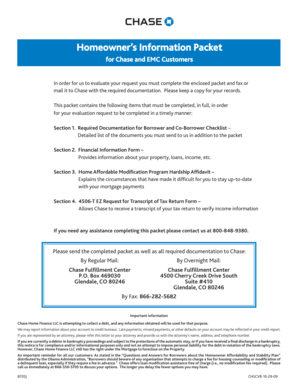 Chase Homeowner Information Packet