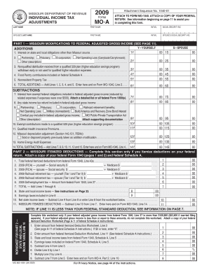 Missouri Individual Income Tax Form 2009