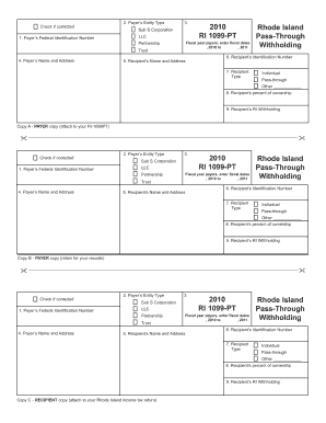 Rhode Island 1099-PT Form