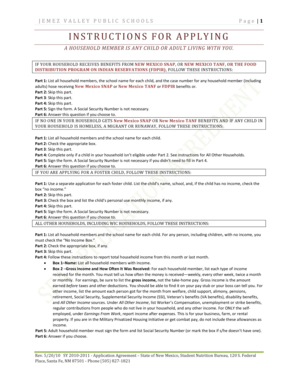 New Mexico Free and Reduced Price School Meals Application