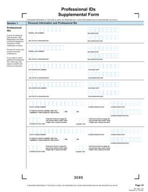 Professional IDs Supplemental Form