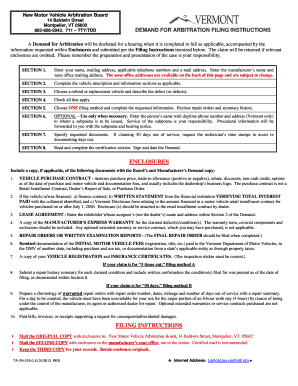 fillable form demand arbitration
