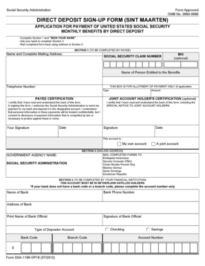 Ssa direct deposit form - DIRECT DEPOSIT SIGN-UP FORM (SINT MAARTEN) - Social Security - secure ssa