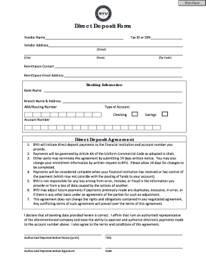 Direct Deposit Setup Form - finserve2 byu