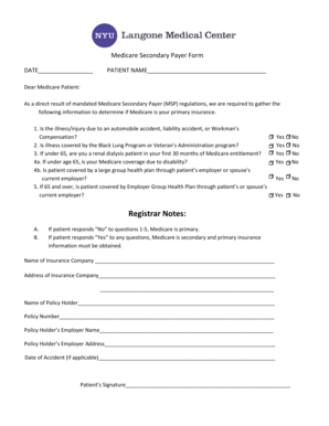 Medicare Secondary Payer Form