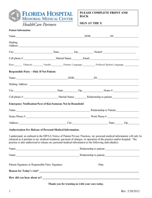 Patient Information and Consent Form