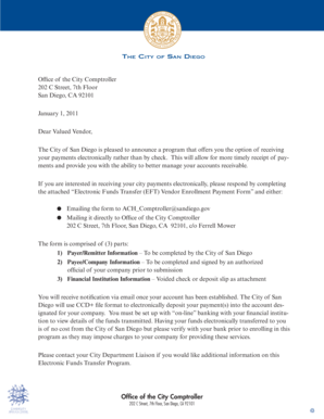 Electronic Funds Transfer Vendor Enrollment Form