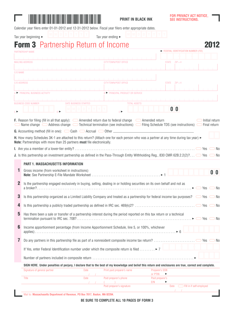 Mass Dor Form K 1 Fillable 2012 Fill Out Sign Online DocHub