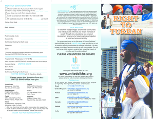 Monthly Donation Form