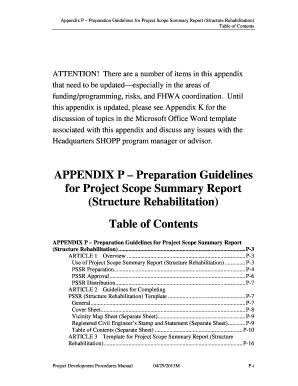 Scope template - Preparation Guidelines for Project Scope Summary Report - Caltrans - dot ca