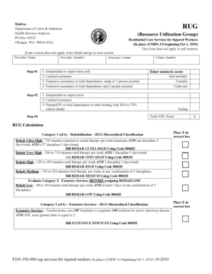 Washington RUG Services for Injured Workers Form