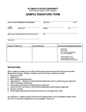 sample signature form