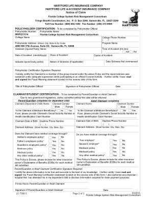 Florida College System Medical Claim Form