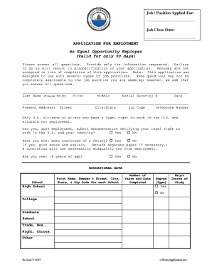 Employment Application Form