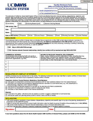 Faculty Disclosure Form
