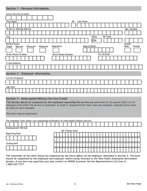 Ohio Public Employees Retirement System IM-1 Form
