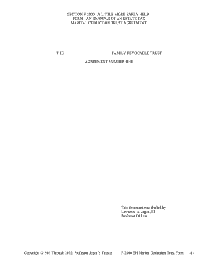 Marital Deduction Trust Agreement