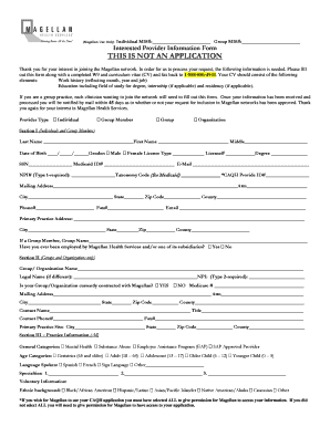 Magellan Provider Information Form