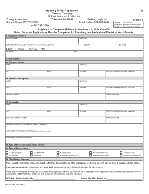 Michigan Building Permit Application
