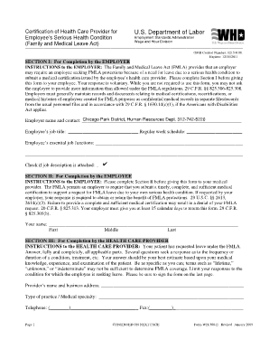 US Department of Labor Certification of Health Care Provider