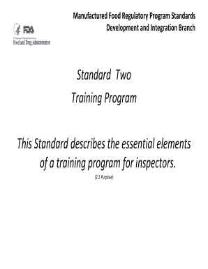 Manufactured Food Regulatory Program Standards
