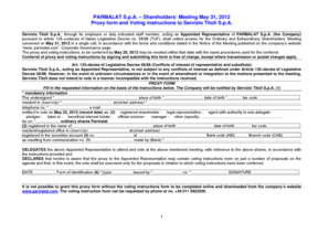 Parmalat Shareholders Proxy Form