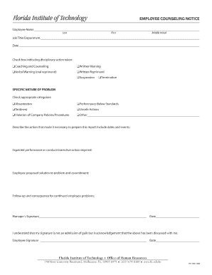 employee counseling form