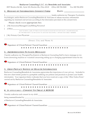Ohio Release of Information Consent Form