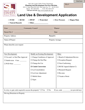 Salt Lake County Land Use Application