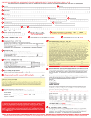 OneAmerica 500 Festival Mini-Marathon Registration Form