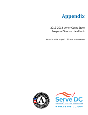 2012-2013 AmeriCorps State Program Director Handbook - serve dc