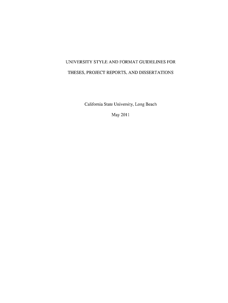 Fillable Online csulb CSULB Style and Format Guidelines - csulb Fax ...