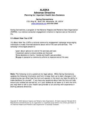 Alaska Advance Directive