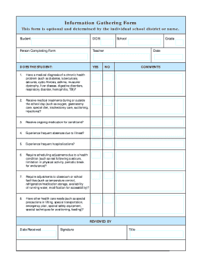 School Health Care Forms