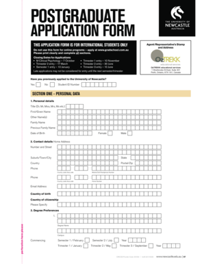 Postgraduate Application Form