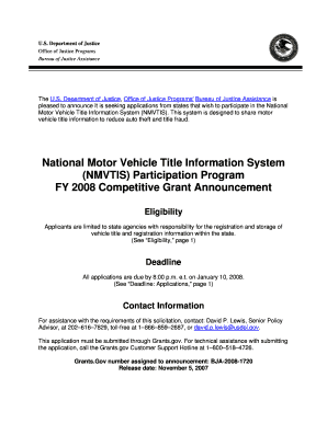 National Motor Vehicle Title Information System (NMVTIS) - bja