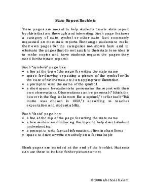 My State Report Booklet