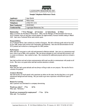 Sample employment references form