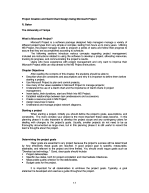project creation and gantt chart design using ms project r baker form