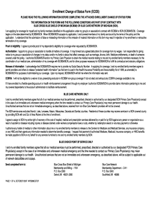 Enrollment Change of Status Form