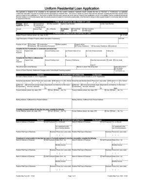 Uniform Residential Loan Application