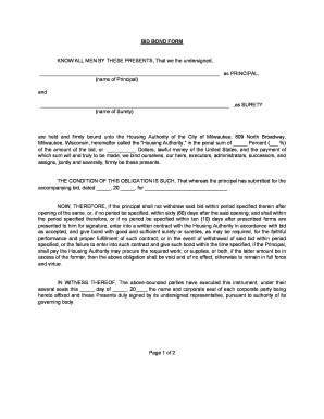 bid bond housing authority form