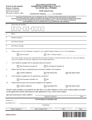 Delaware Cell Phone Tax Exemption Application