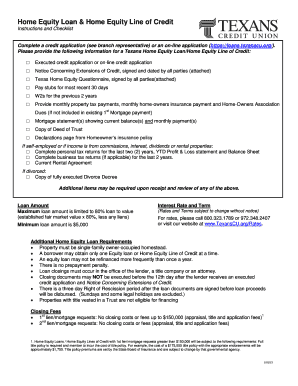 Texas Home Equity Loan Application