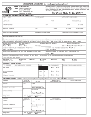 Employment Application Form