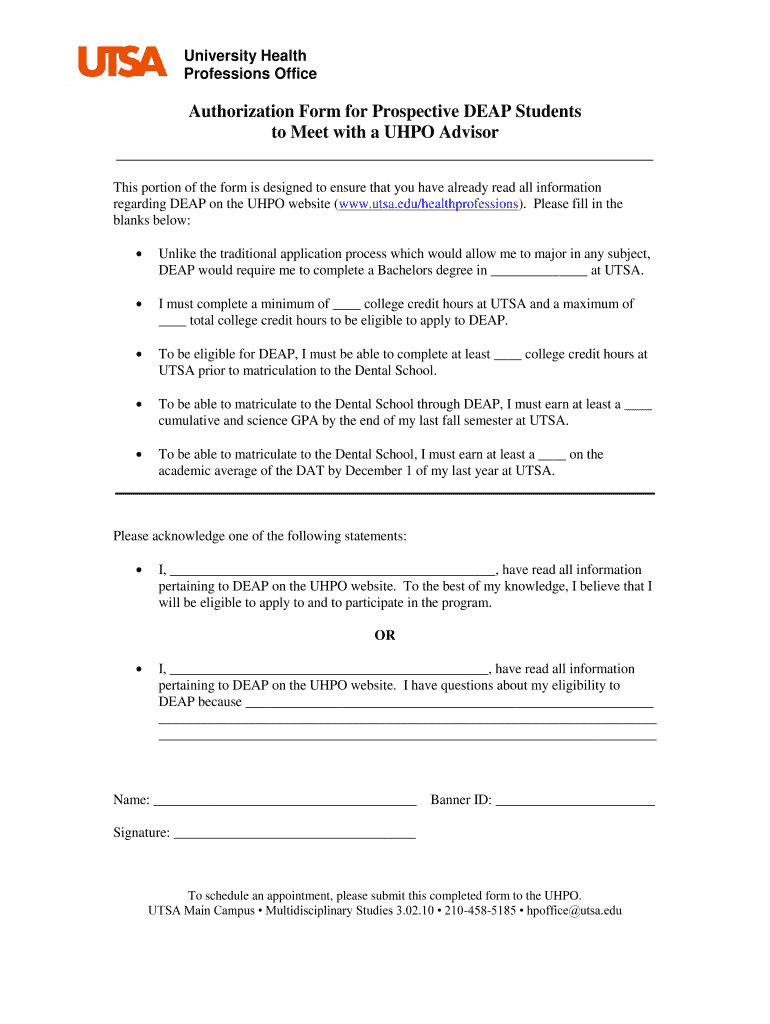 utsa application Preview on Page 1