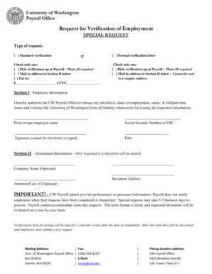 Request for Verification of Employment