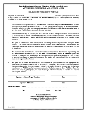 Permission Slip Form - Saint Louis University - slu