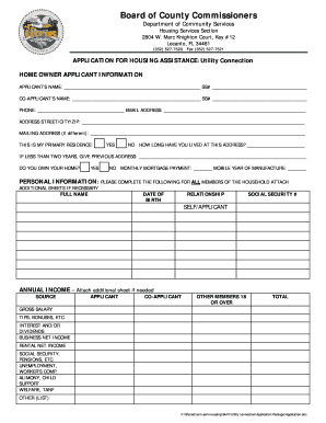 Florida Utility Connection Funds Application